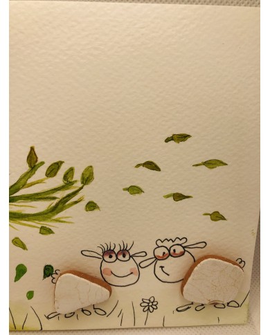 Ilustración de trocitos de porcelana del mar