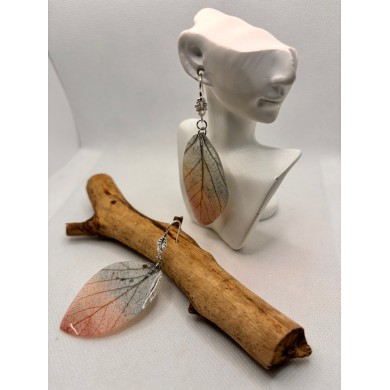 EDICIÓN PLATA pendientes artesanos de hoja natural