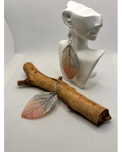 EDICIÓN PLATA pendientes artesanos de hoja natural