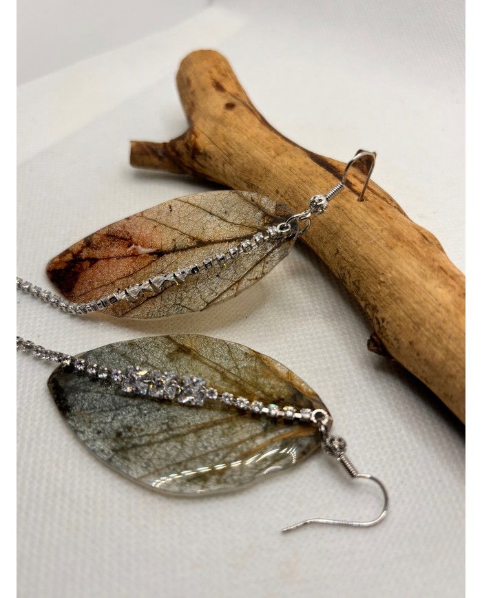 EDICIÓN LIMITADA pendientes de hoja natural esqueletizada