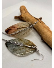 EDICIÓN LIMITADA pendientes de hoja natural esqueletizada