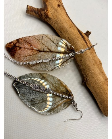 EDICIÓN LIMITADA pendientes de hoja natural esqueletizada