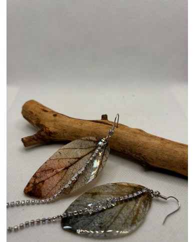 EDICIÓN LIMITADA pendientes de hoja natural esqueletizada