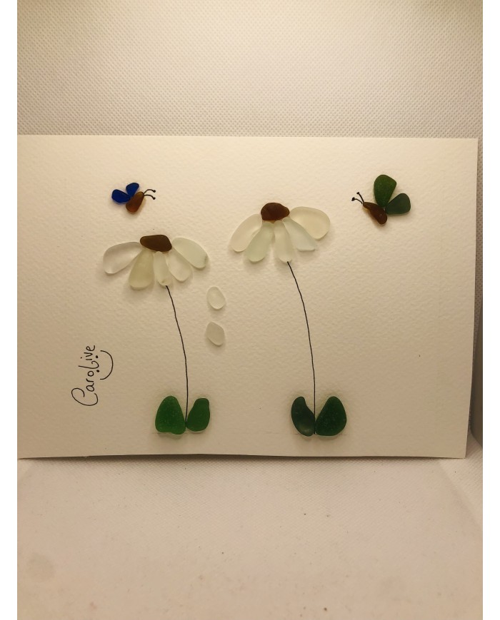 Ilustración con cristal marino o Sea glass