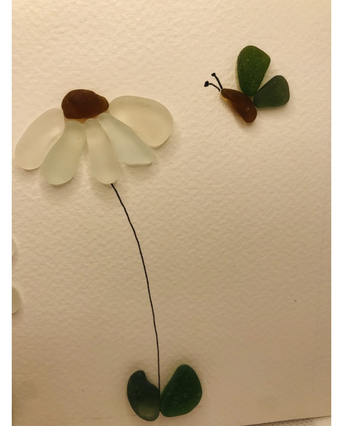 Ilustración con cristal marino o Sea glass