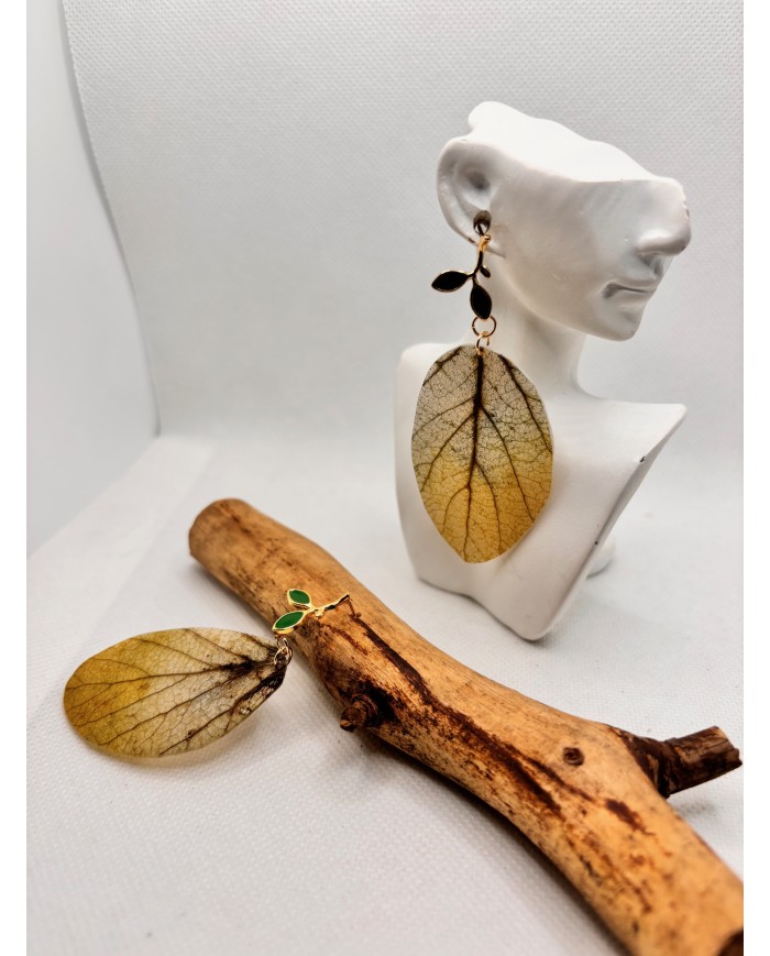 EDICIÓN LIMITADA pendientes artesanos de hoja natural