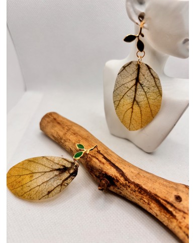 EDICIÓN LIMITADA pendientes artesanos de hoja natural