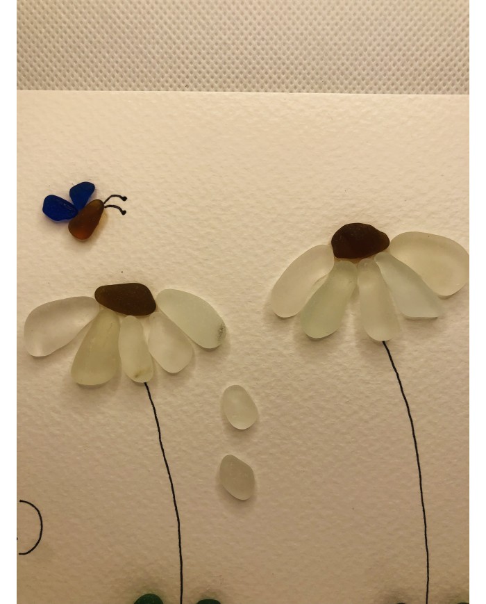 Ilustración con cristal marino o Sea glass