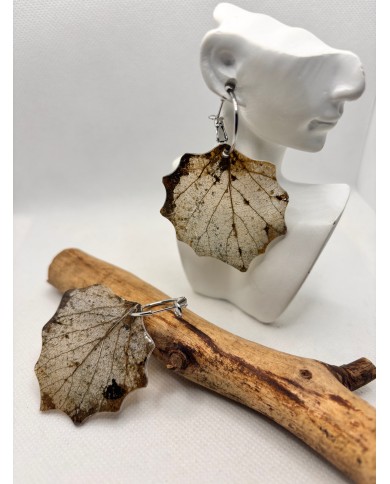 EDICIÓN LIMITADA pendientes de hoja natural esqueletizada