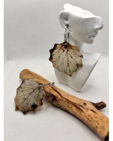 EDICIÓN LIMITADA pendientes de hoja natural esqueletizada