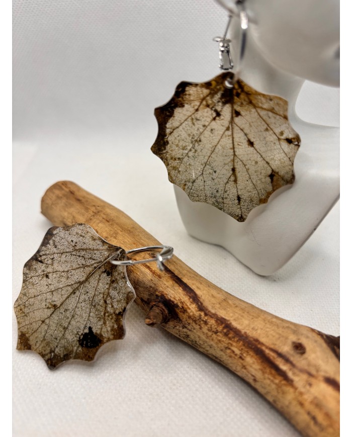 EDICIÓN LIMITADA pendientes de hoja natural esqueletizada