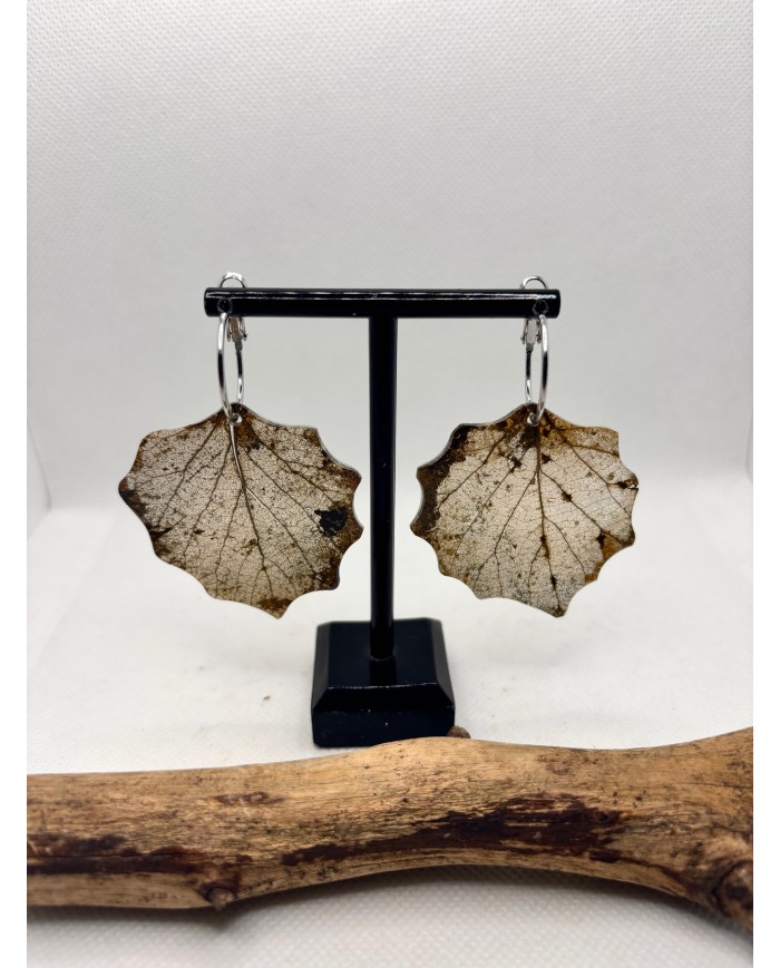 EDICIÓN LIMITADA pendientes de hoja natural esqueletizada