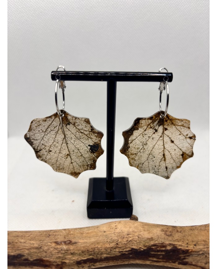 EDICIÓN LIMITADA pendientes de hoja natural esqueletizada