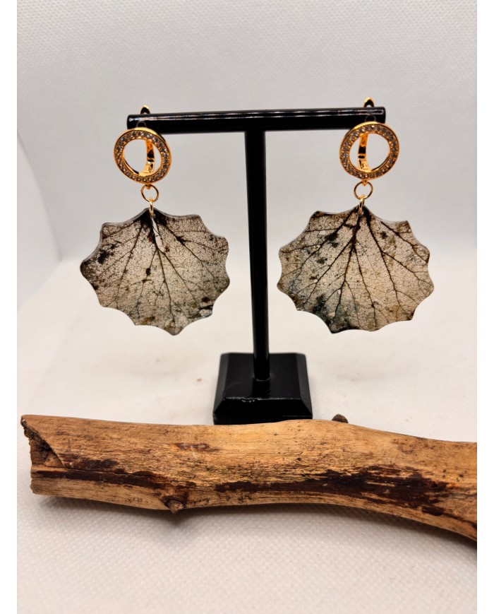 EDICIÓN LIMITADA pendientes de hoja natural esqueletizada