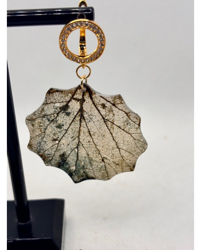 EDICIÓN LIMITADA pendientes de hoja natural esqueletizada