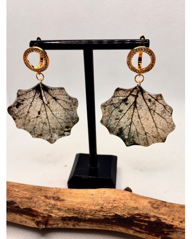 EDICIÓN LIMITADA pendientes de hoja natural esqueletizada