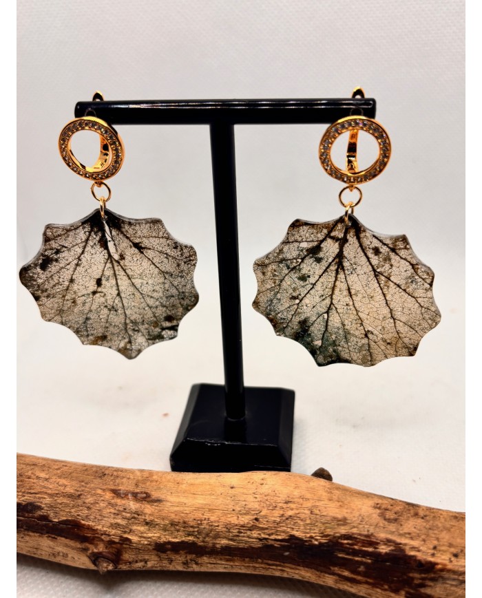EDICIÓN LIMITADA pendientes de hoja natural esqueletizada