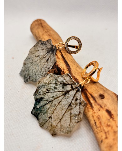 EDICIÓN LIMITADA pendientes de hoja natural esqueletizada