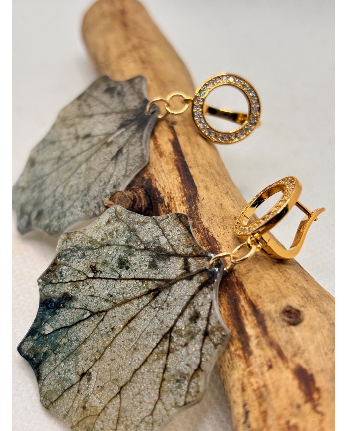 EDICIÓN LIMITADA pendientes de hoja natural esqueletizada