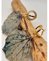 EDICIÓN LIMITADA pendientes de hoja natural esqueletizada