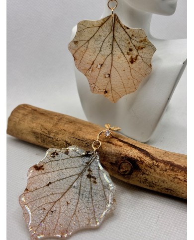 EDICIÓN LIMITADA pendientes artesanos de hoja natural