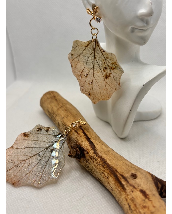 EDICIÓN LIMITADA pendientes artesanos de hoja natural