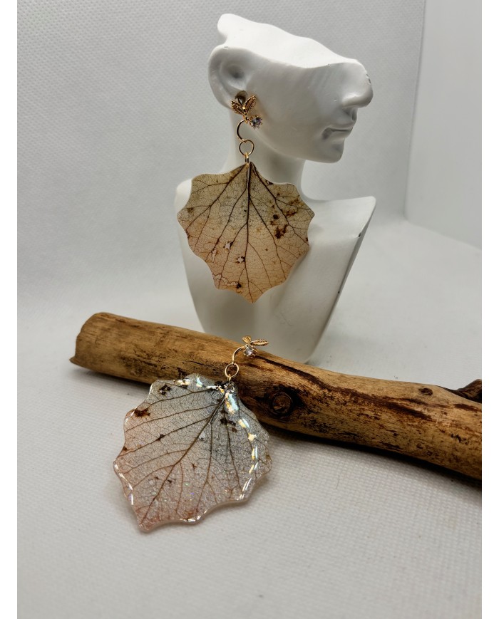 EDICIÓN LIMITADA pendientes artesanos de hoja natural