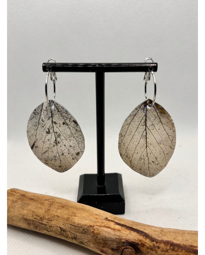 EDICIÓN LIMITADA pendientes de hoja natural esqueletizada