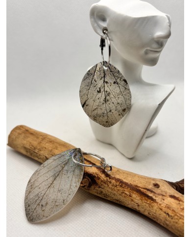 EDICIÓN LIMITADA pendientes de hoja natural esqueletizada