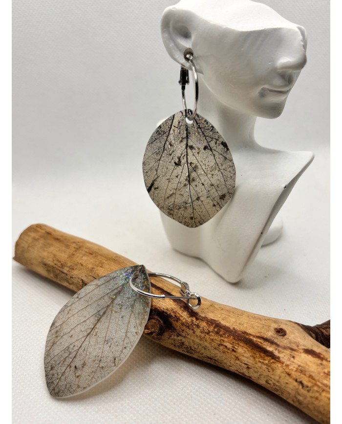 EDICIÓN LIMITADA pendientes de hoja natural esqueletizada