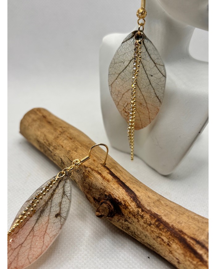 EDICIÓN LIMITADA pendientes artesanos de hoja natural