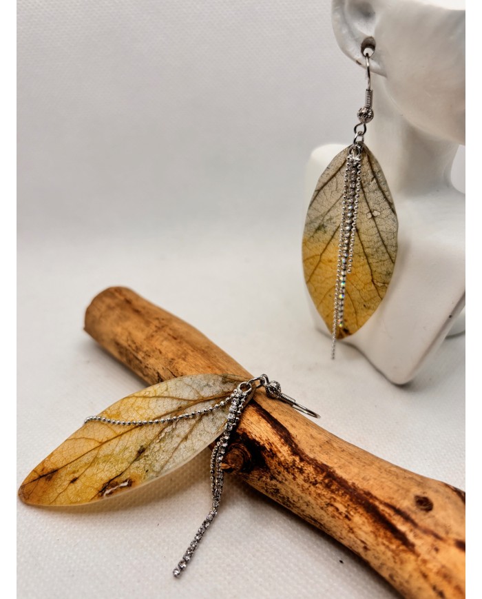 EDICIÓN LIMITADA pendientes de hoja natural artesanos