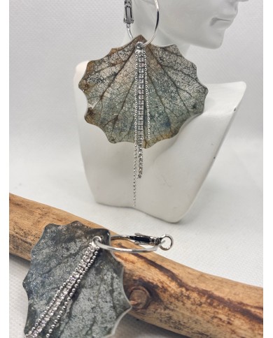 EDICIÓN LIMITADA pendientes de hoja natural esqueletizada