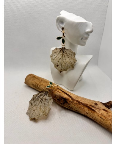 EDIICÓN LIMITADA pendientes de hoja natural esqueletizada
