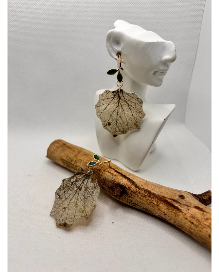 EDIICÓN LIMITADA pendientes de hoja natural esqueletizada