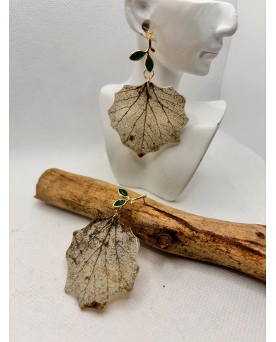 EDIICÓN LIMITADA pendientes de hoja natural esqueletizada