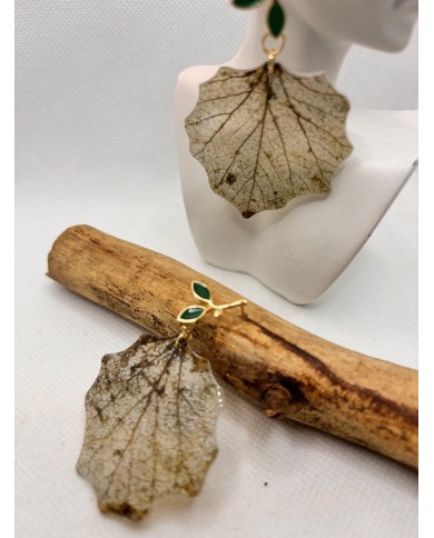 EDIICÓN LIMITADA pendientes de hoja natural esqueletizada