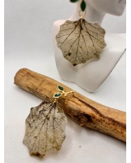 EDIICÓN LIMITADA pendientes de hoja natural esqueletizada