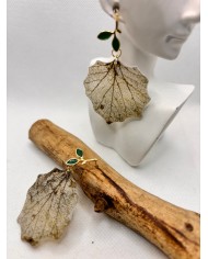 EDIICÓN LIMITADA pendientes de hoja natural esqueletizada
