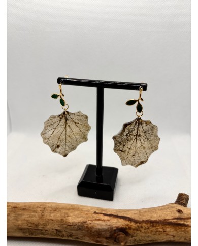 EDIICÓN LIMITADA pendientes de hoja natural esqueletizada