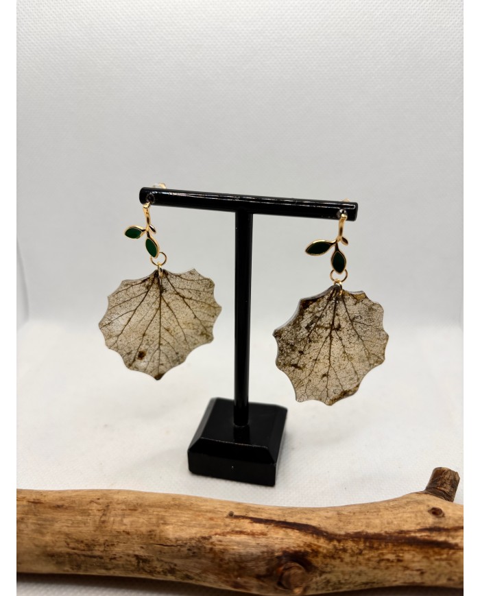 EDIICÓN LIMITADA pendientes de hoja natural esqueletizada