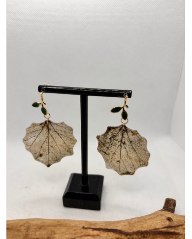 EDIICÓN LIMITADA pendientes de hoja natural esqueletizada