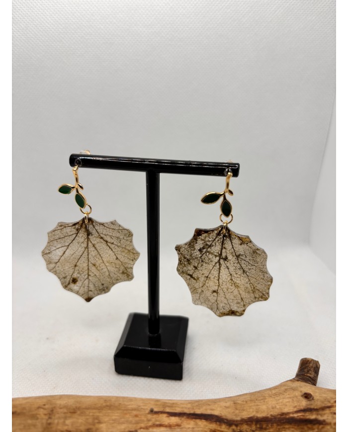 EDIICÓN LIMITADA pendientes de hoja natural esqueletizada