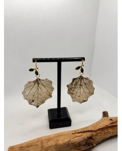 EDIICÓN LIMITADA pendientes de hoja natural esqueletizada