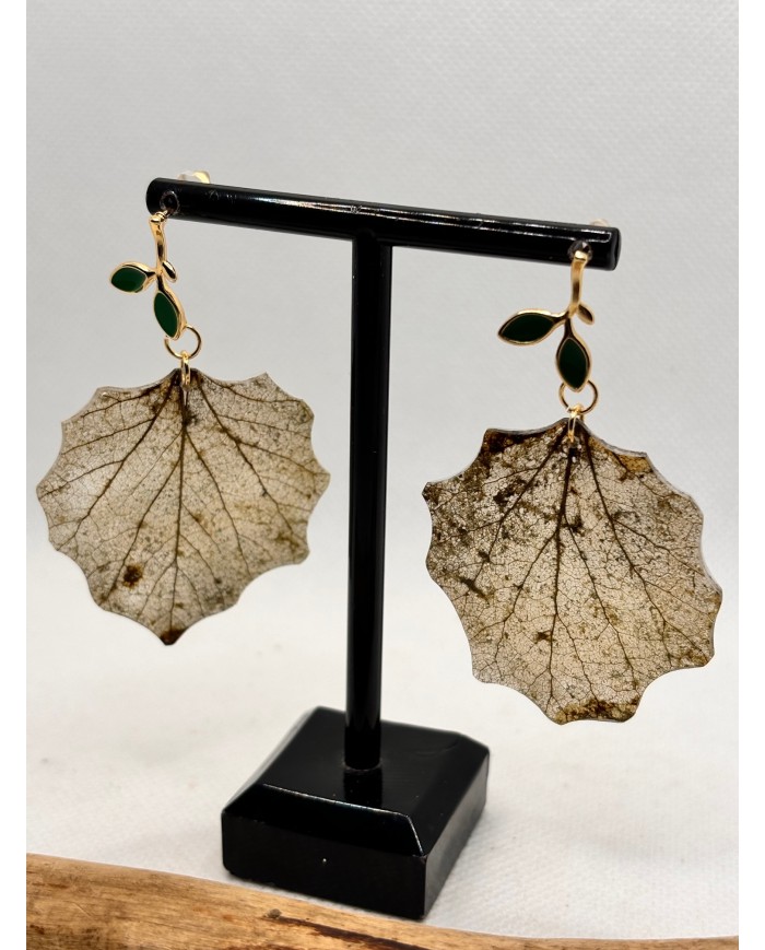 EDIICÓN LIMITADA pendientes de hoja natural esqueletizada