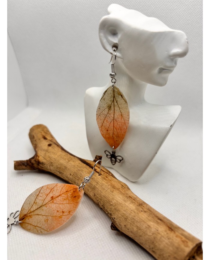 EDICIÓN LIMITADA pendientes artesanos de hoja natural