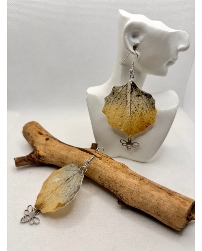 EDICIÓN LIMITADA pendientes artesanos de hoja natural