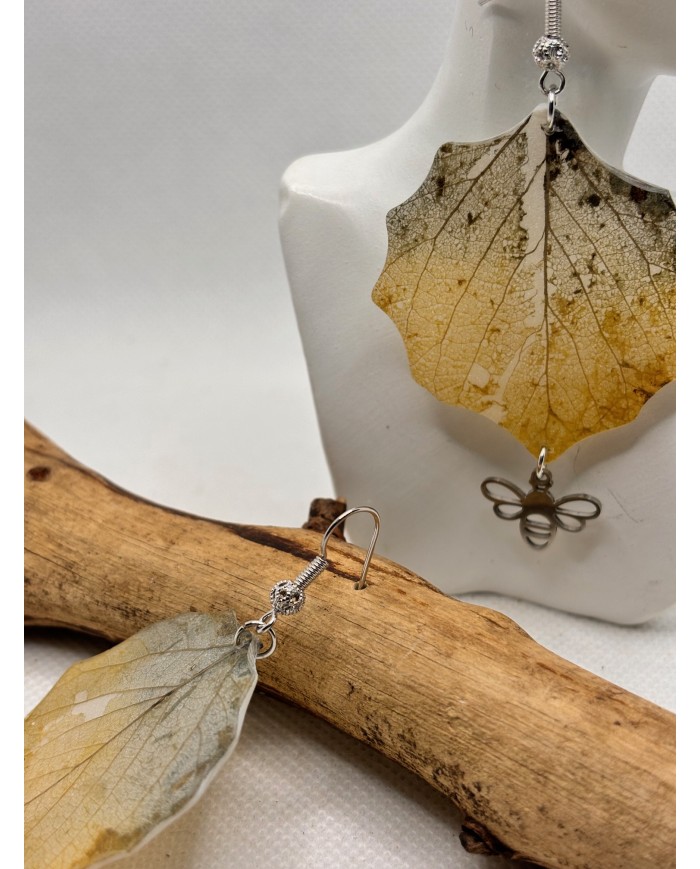 EDICIÓN LIMITADA pendientes artesanos de hoja natural