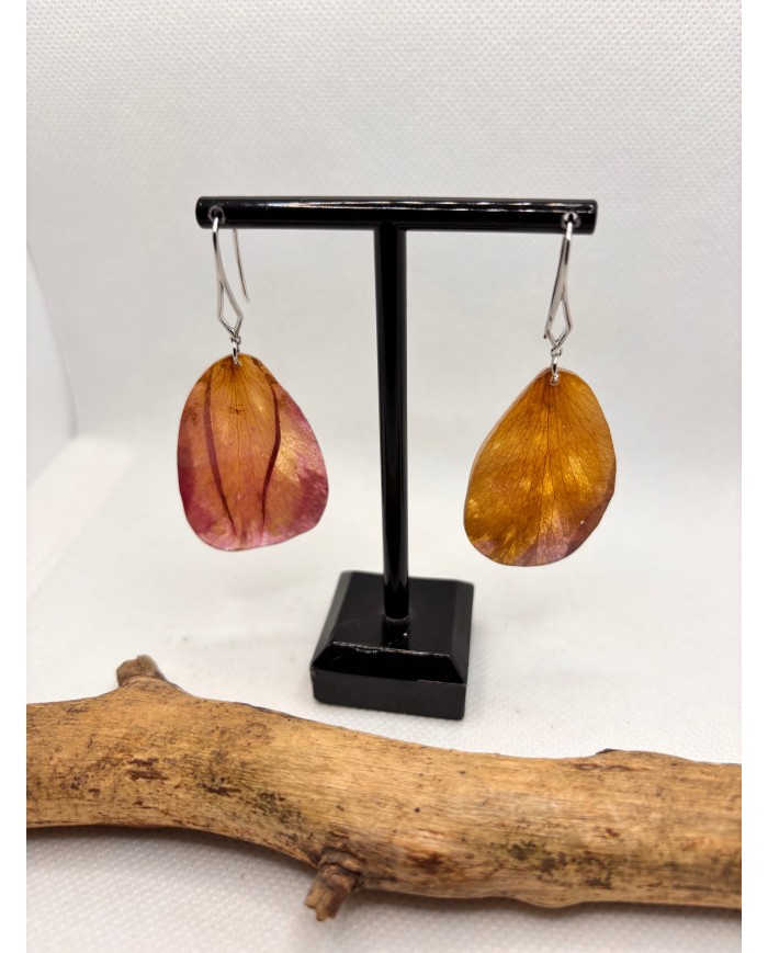 EDICIÓN PÉTALO ROSA pendientes de pétalo rosa natural