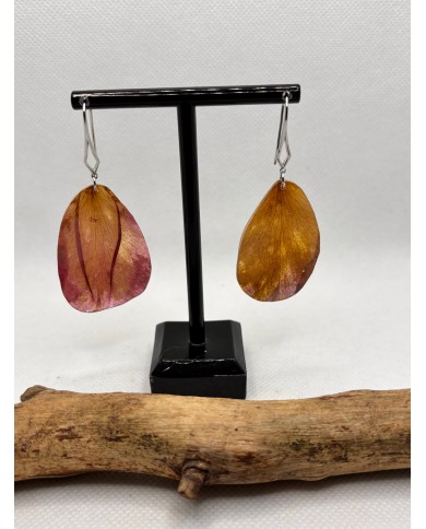 EDICIÓN PÉTALO ROSA pendientes de pétalo rosa natural